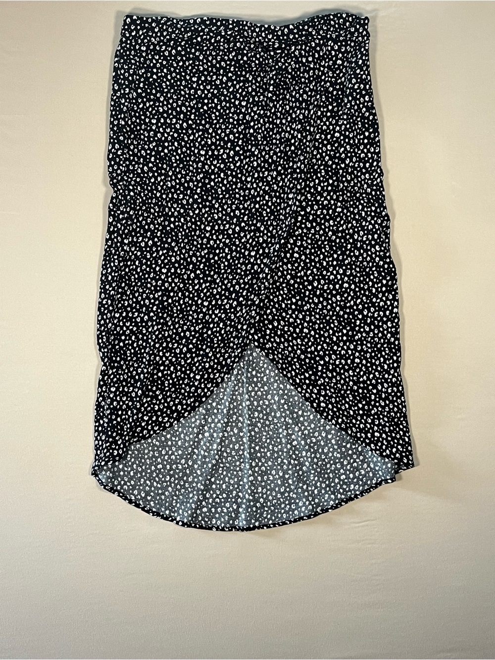 Urban Romantics Black and White Printed Hi-Low‎ Midi Skirt
